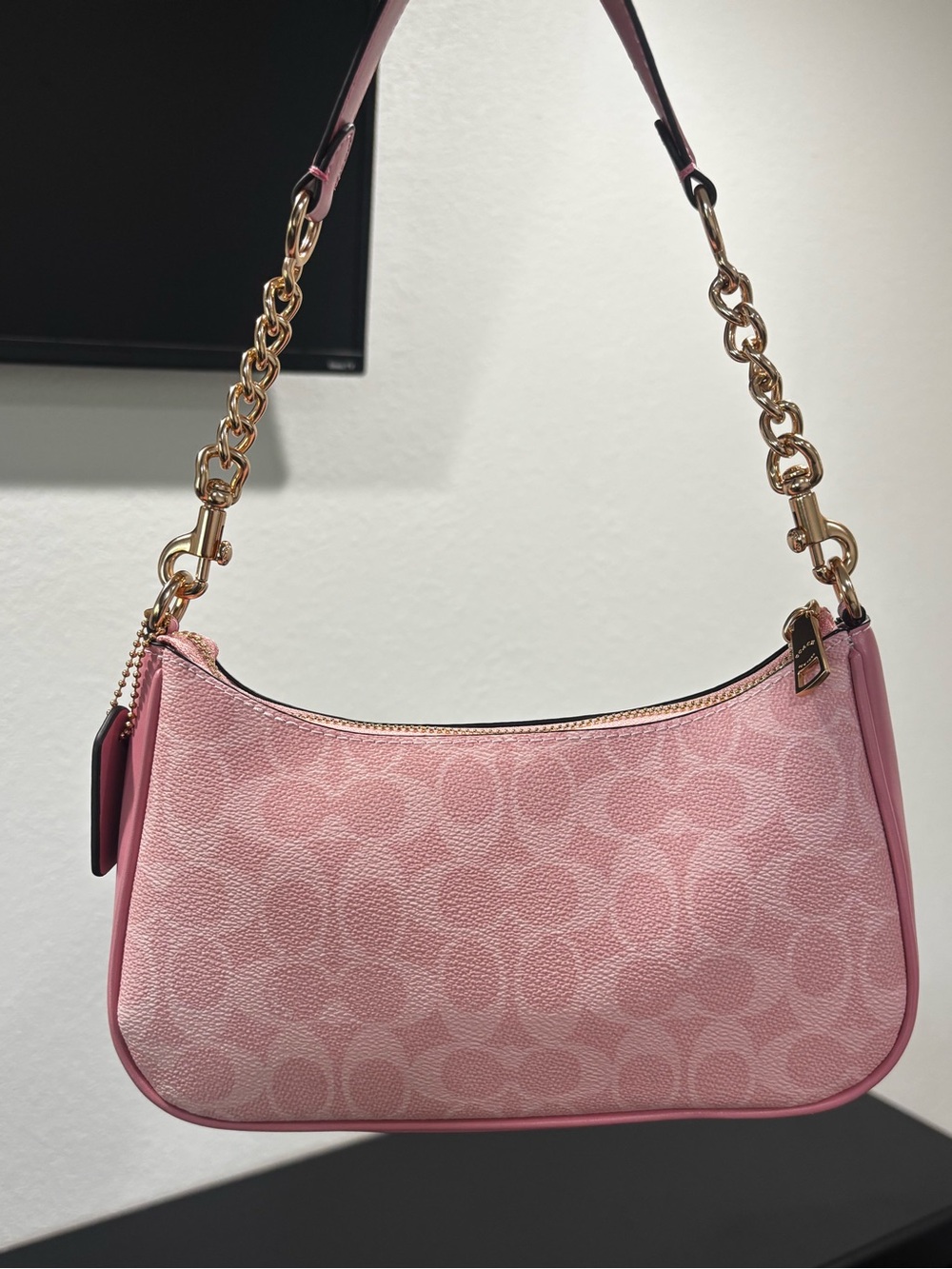 Coach Pink Signature Teri Shoulder Bag - Picture 4 of 9